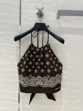 MIUMIU EARTH BROWN STRAPPY BACK TOP