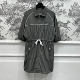 MIU 25S HOODED JACKET GREY IN NYLON 263119