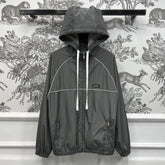 MIU 25S HOODED JACKET GREY IN NYLON 263131