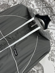 MIU 25S HOODED JACKET GREY IN NYLON 263131