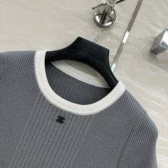 CC Knitted T-Shirt Gray Cotton