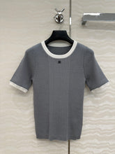 CC Knitted T-Shirt Gray Cotton