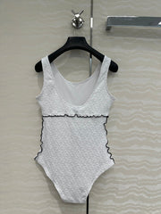 CC One-piece Swimsuit White Polyamide