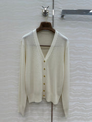 LP CREAM V-NECK KNIT CARDIGAN