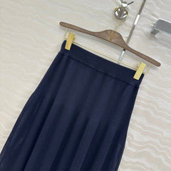 LP NAVY BLUE KNIT MIDI SKIRT