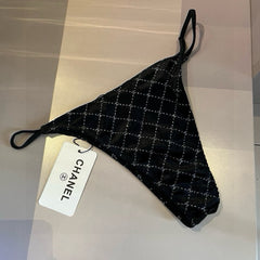 CC BIKINI SWIMSUIT SET IN BLACK AND WHITE PLAID 625992