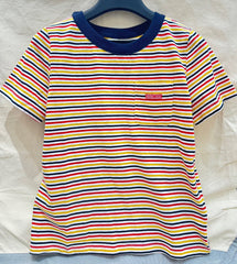 STRIPED CREW NECK TEE 25S IN COTTON 266086