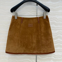 MIUMIU ULTRA MINI SUEDE SKIRT 264784