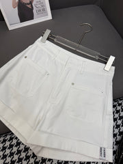 DIOR WHITE CUFFED DENIM SHORTS