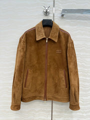 MIUMIU CLASSIC BROWN SUEDE JACKET 276214