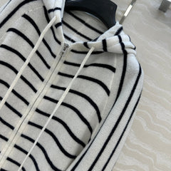 DIOR HOODED STRIPED KNIT CARDIGAN 276284