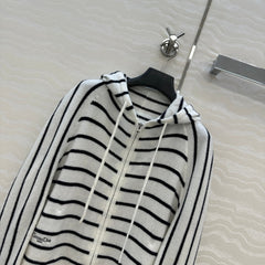 DIOR HOODED STRIPED KNIT CARDIGAN 276284