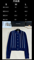 CC 25 Cardigan In Navy Blue Wool