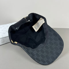 GG BASEBALL CAP IN BLACK MONOGRAM CANVAS