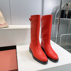 LP 25S LUPO BOOT IN VERMILION CALFSKIN