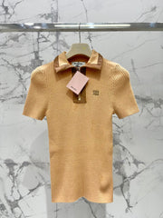 MIUMIU SHORT-SLEEVE KNIT TOP STYLE 263