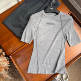 PRADA SHORT-SLEEVE KNIT TOP STYLE 18