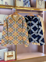 BURBERRY 25S REVERSIBLE PLAID KNIT HOODIE 0004