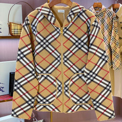 BURBERRY 25S REVERSIBLE PLAID KNIT HOODIE 0003