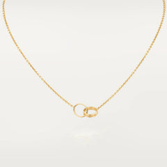 LOVE NECKLACE DOUBLE RING GOLD