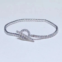 HM SILVER CHAINE D’ANCRE CLOSURE DIAMOND FINESSE BRACELET