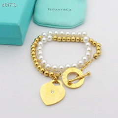 RETURN TO TIF HEART TAF BEAD PEARL BRACELET