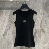 Anagram Tank Top Black Cotton