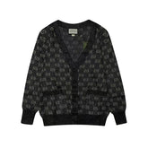 GG Cardigan V-Neck Monogram Black Jacquard