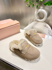 MULES SLIPPERS SHEEPWOOL SUEDE GREY