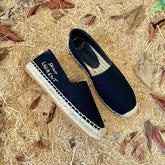 SL EMBROIDERED ESPADRILLES IN CANVAS BLACK
