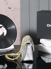 CC MINI 20 FLAP BAG METALLIZED CALFSKIN GOLD HARDWARE