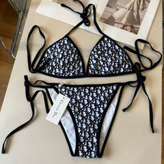 CD Oblique Bikini Navy Blue Polyamide