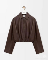 LOEWE Draped Jacket Brown Nappa Lambskin