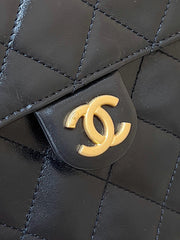 CC 25 HANDBAG IN BLACK 40 GRAINED CALFSKIN GOLD HARDWARE