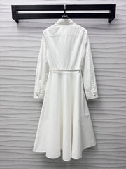 Gucci Midi Dress in White Cotton Poplin