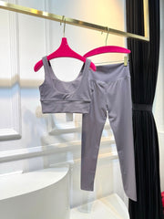 Full Set Alo Yoga Grey Cotton