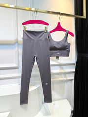 Full Set Alo Yoga Grey Cotton