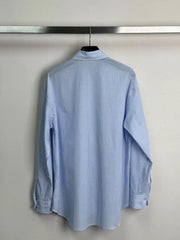 Celine Shirt Blue White Cotton