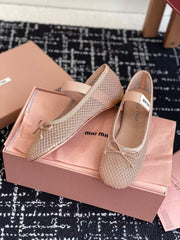MM BALLET FLAT IN LIGHT PINK MESH