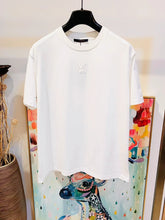 LV White Logo T-Shirt White Cotton