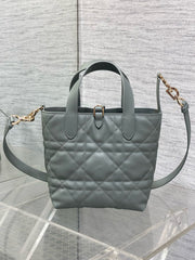 MINI TOUJOURS BUCKET BAG 18 IN GREY CANNAGE CALFSKIN