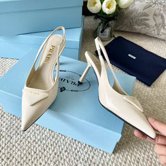 PRA SLINGBACK PUMPS IN CREAM CALFSKIN