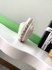 MINI HOBO BAG 16 IN WHITE LAMBSKIN