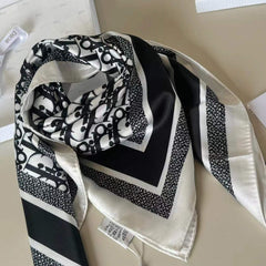 CD SCARF IN BLACK MONOGRAM PATTERN SILK