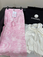 CC WIDE LEG PANTS IN PINK FLORAL SILK