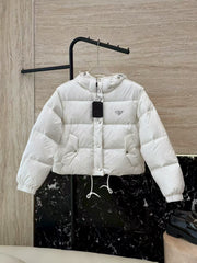 PRA CONVERTABLE DOWN JACKET IN WHITE RE-NYLON