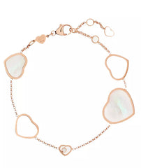 HAPPY HEART PINK MOP PINK GOLD BRACELET