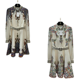 Zimmerman Midi Dress Beige Embroidered with Floral Patterns Cotton 226185