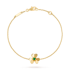 FRIVOLE GOLD FLOWER PINK MALACHITE BRACELET