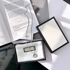 INTERLOCKING NECKLACE G PENDANT STERLING SILVER